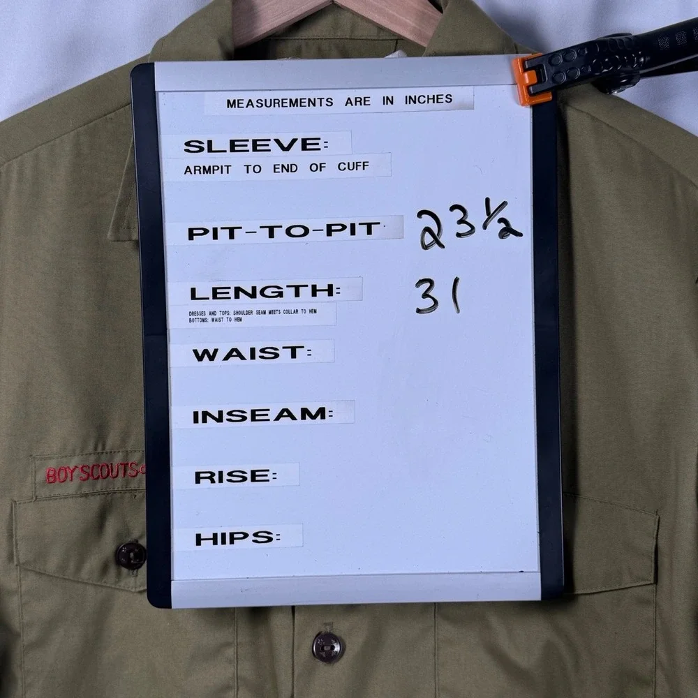 Boy Scouts of America 60s Uniform Blank Shirt & Pants Khaki Cotton‎ Poly Mens M